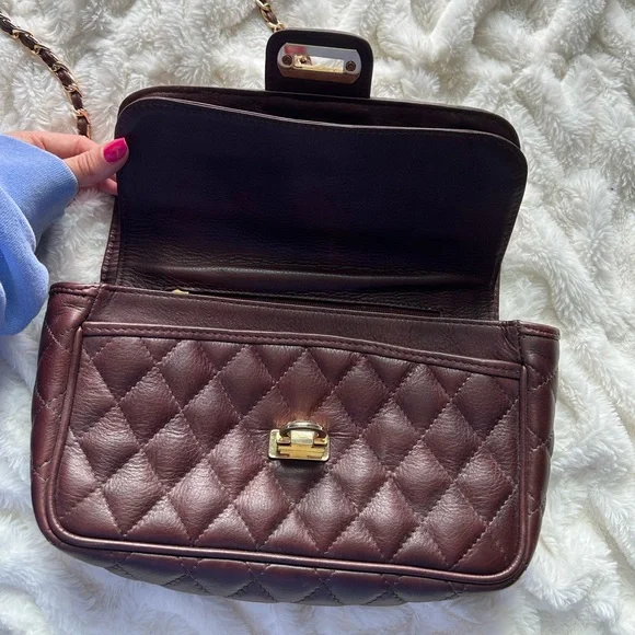 Quilted Leather Shoulder Bag - Brown - Picture 5 of 8